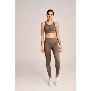 Varley Women's Medium Brown Alligator Print High Waist Luna 7/8‎ Leggings